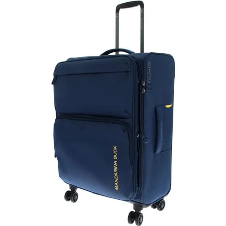 Mandarina Duck Zephyr Trolley MEDIUM EXP, leichter und praktischer Koffer aus 3D-Effekt Gewebe, blau – Bild 2