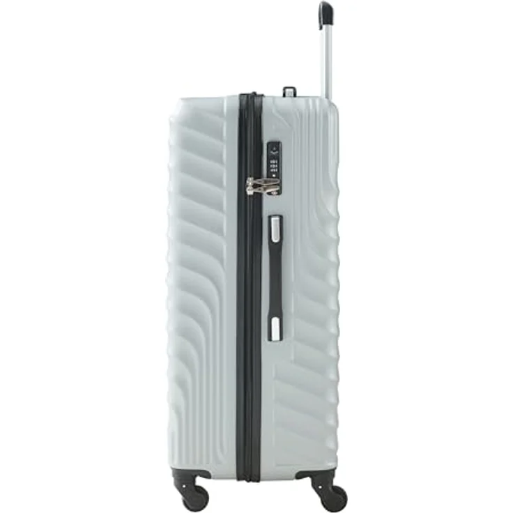 pro.tec Pona Koffer Set 3-teilig, ABS Hartschalenkoffer mit 4 Rollen, TSA Zahlenschloss und Waage, Handgepäck in Hellgrau – Bild 5