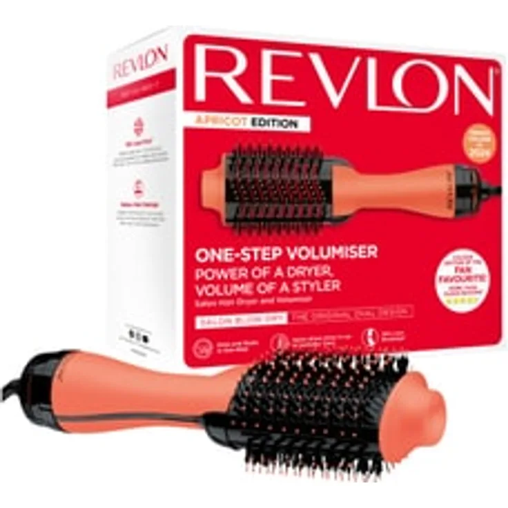 REVLON One-Step Volumiser, Apricot Warmluftbürste mit Turmalin-Ionic Technologie, 3 Temperatur- und 2 Geschwindigkeitseinstellungen