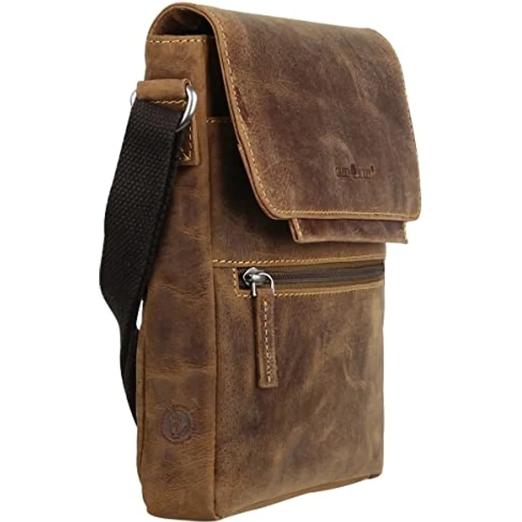 Greenburry Vintage Umhängetasche Leder, 22 cm, braun, 100% Leder – Bild 2