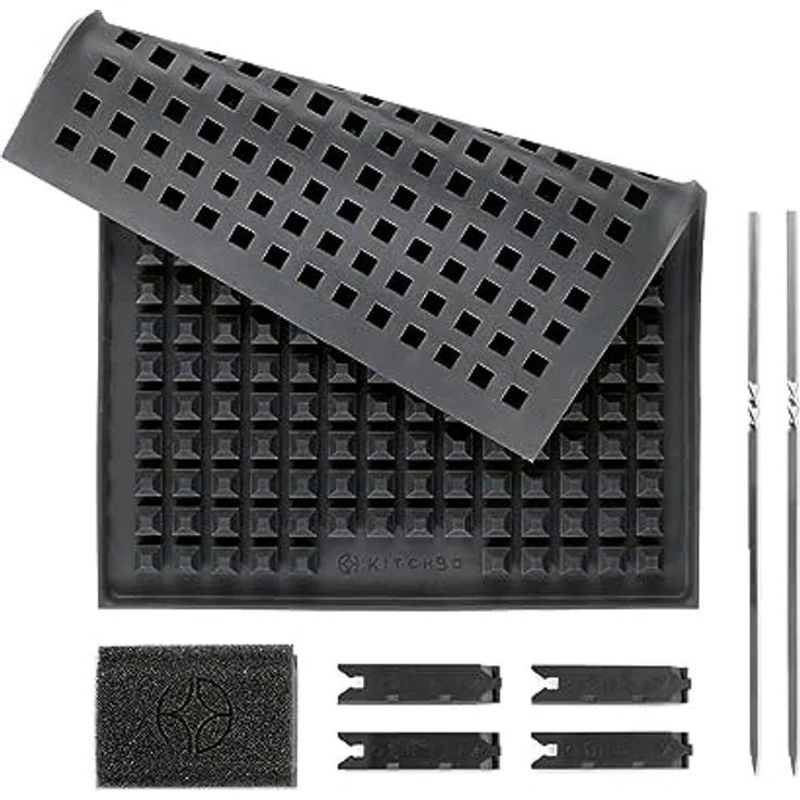 KitchBo Starter Set, innovative Silikon Backmatte | Wiederverwendbare Backunterlage mit modularen Stecksystem | Multifunktionaler Einsatzbereich, spülmaschinenfest | Rundum knusprig aus dem Backofen – Bild 1