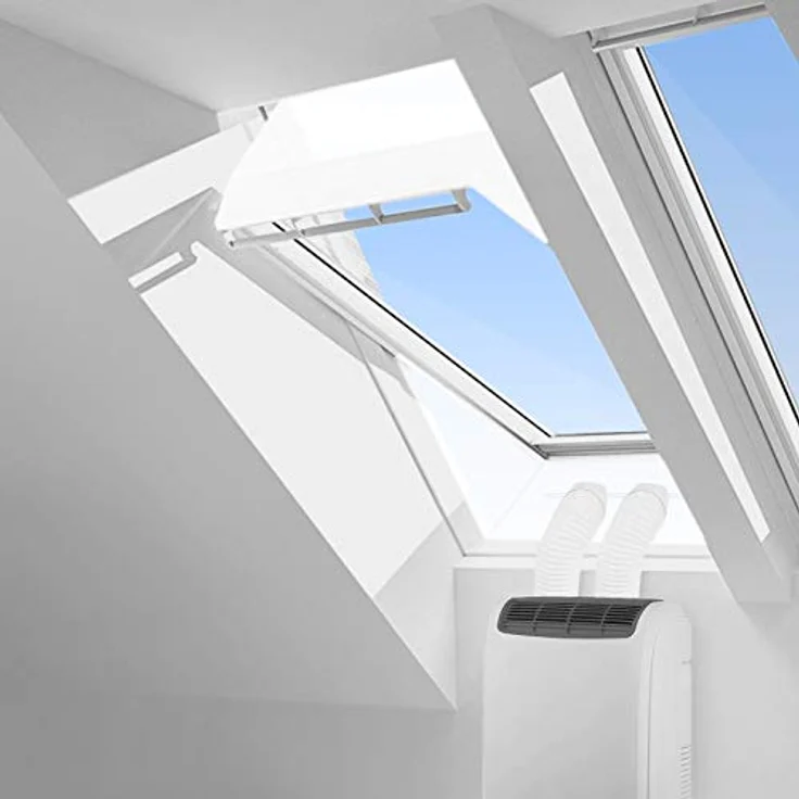HOOMEE Fensterabdichtung für mobile Klimageräte, Hot Air Stop mit extra starkem Reißverschluss, für Dachfenster bis 470 cm Umfang, 2x230 cm Set, UV-beständig und waschbar – Bild 2