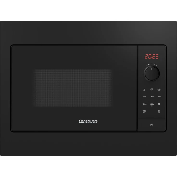Neff Constructa CC1P91256, Einbau-Mikrowelle, Schwarz mit 800W Max. Leistung, 20L Garraumvolumen und LED Display