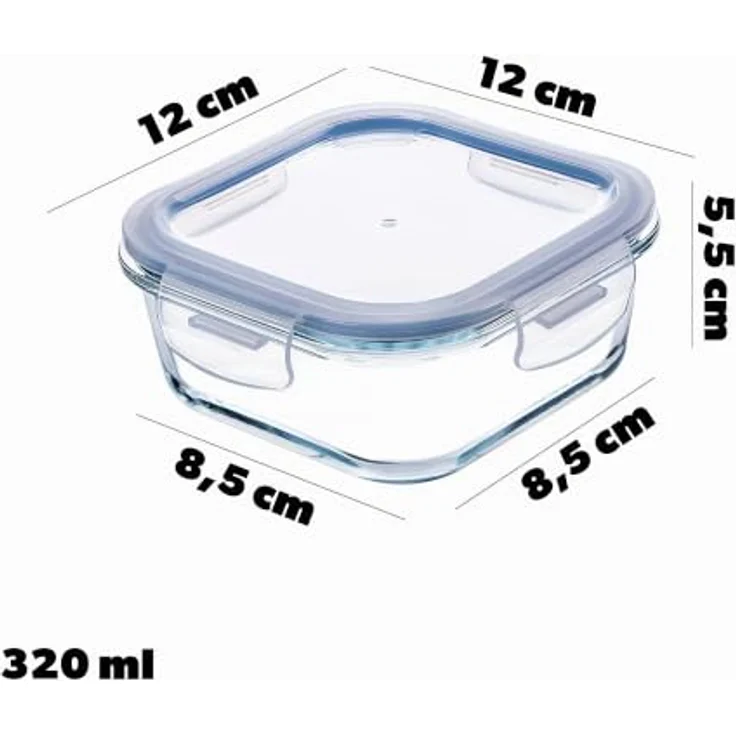 KADAX Glasbehälter Set, 3 Stück 320/520/800 ml, luftdicht, spülmaschinen- und mikrowellengeeignet, aus Borosilikatglas – Bild 2