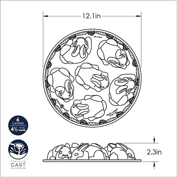 Nordic Ware Kuchenform aus Aluminiumguss, für 4,5 Tassen – Bild 4