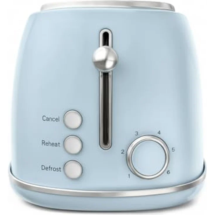 SWEISS Toaster GRV6 Vintage, 2 Toastschlitze, 6 Leistungsstufen, Auftaufunktion, Baguette-Funktion, Blau, 1500 W – Bild 3