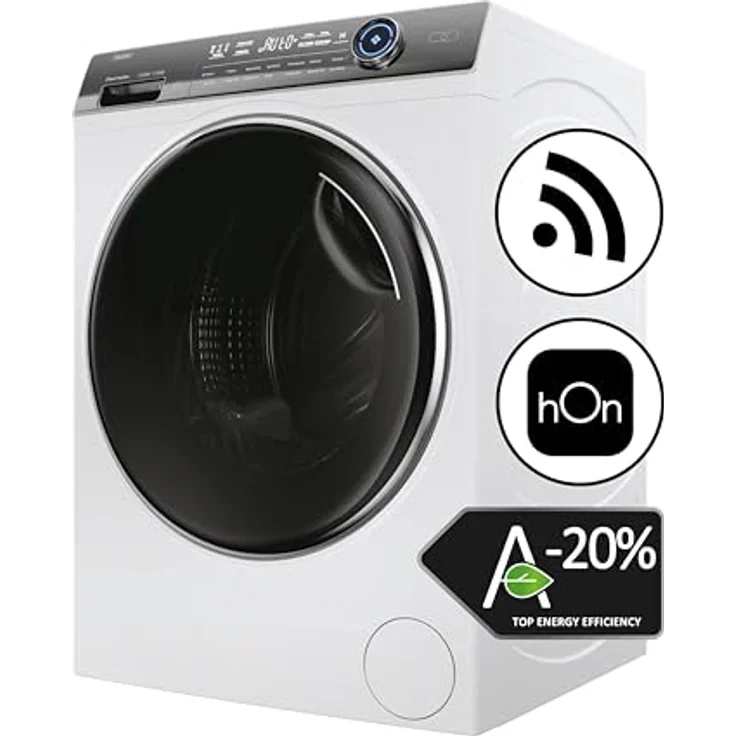 Haier HW120-B14979EUDE, Frontlader Waschmaschine mit 12 kg Fassungsvermögen, 1.330 U/min, WLAN (Wi-Fi), I-PRO SERIE 7 PLUS, schwarzes LED-Touch Display, Energieklasse A – Bild 3