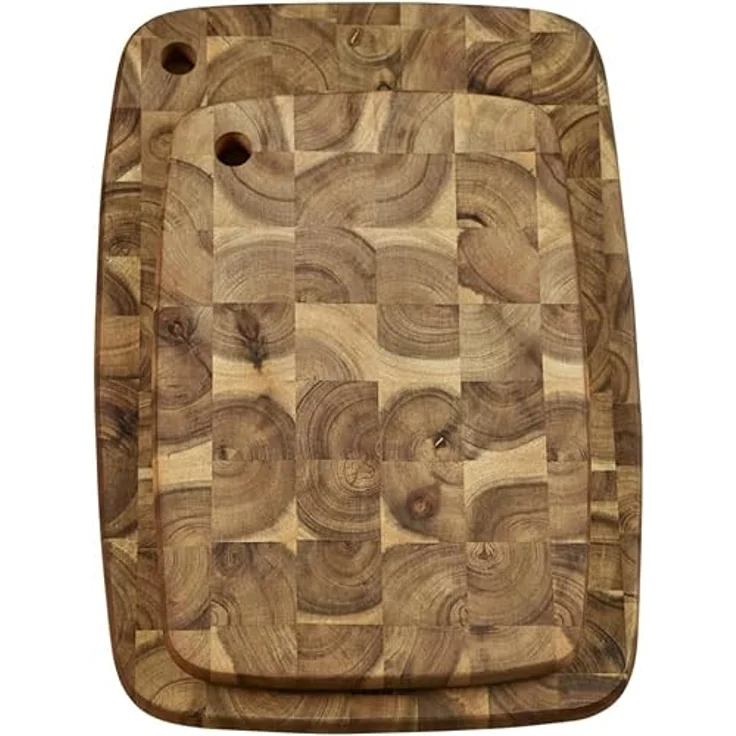 KESPER Schneidebretter 2er Set aus FSC-zertifiziertem Akazienholz, Maße: 40 x 28 x 2 cm, 32 x 22 x 2 cm, braun – Bild 3