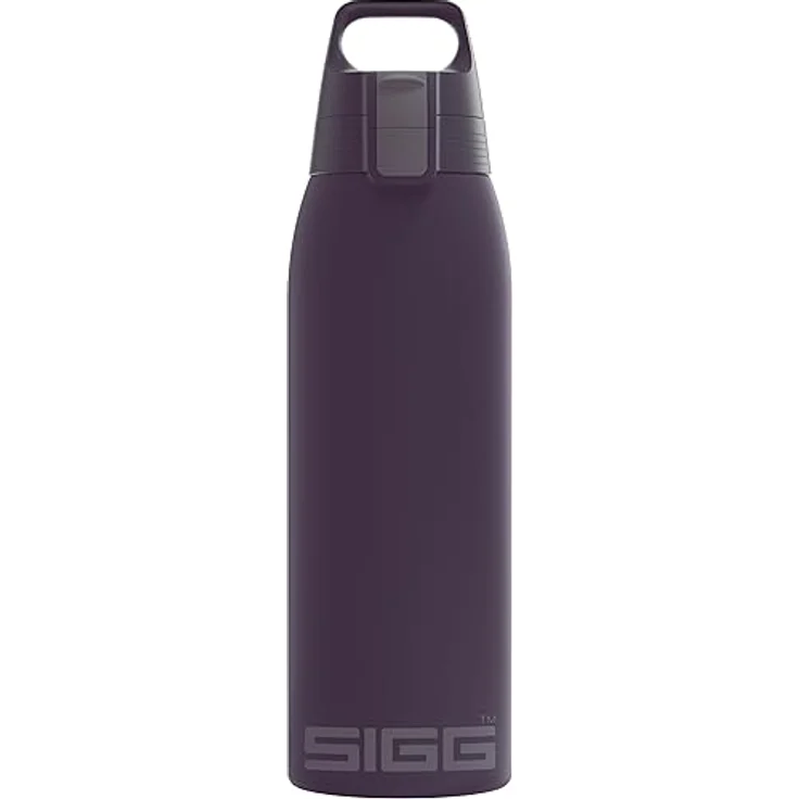 SIGG - Isolierte Trinkflasche - Shield Therm One Nocturne - Für kohlensäurehaltige Getränke geeignet - Auslaufsicher - Spülmaschinenfest - BPA-frei - 90% recycelter Edelstahl - Dunkel Violett - 1L – Bild 1