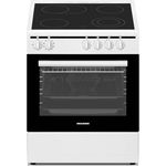 Oranier Elektro-Herd 60 cm freistehend - Elektro-Standherd weiß 60 Liter Backofen - 9 Funktionen - 4 Zonen Glaskeramik-Kochfeld & Bräterzone - STE638