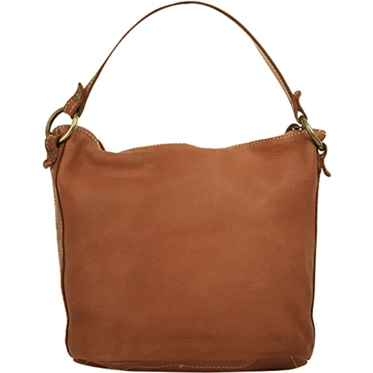 Cluty Umhängetasche, echt Leder, Made in Italy, 25 cm x 28 cm, mit Reißverschluss und abnehmbarem Schultergurt – Bild 4
