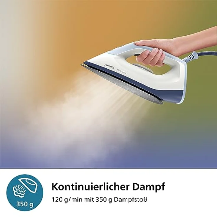 Philips Dampfgenerator der 3000er Serie, Bis zu 25% weniger Zeitaufwand beim Bügeln*, Schnell und leistungsstark, Kompakt und praktisch, Einfach und sicher, Deep Azur (PSG3000/20) – Bild 3