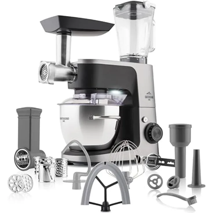 ETA Küchenmaschine Gratussino Maxo III 1200W 8 Geschwindigkeitsstufen Planetenrührsystem PULSE-Taste Edelstahlschüssel