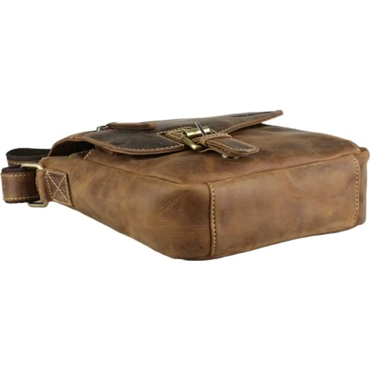Greenburry Vintage Umhängetasche Leder, 26 cm x 10 cm x 25 cm, braun, 100% Leder – Bild 6