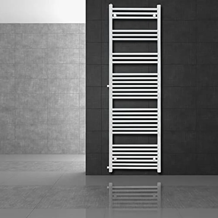 LuxeBath Badheizkörper Sahara 500x1800mm, Weiß, Gerade mit Thermostatventil und hoher Wärmeleistung – Bild 1
