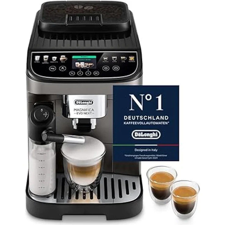 De'Longhi Magnifica Evo Next ECAM312.80.TB, Kaffeevollautomat mit 13 Getränken, 2,4'' TFT Farbdisplay, LatteCrema Milchsystem, Titan – Bild 4