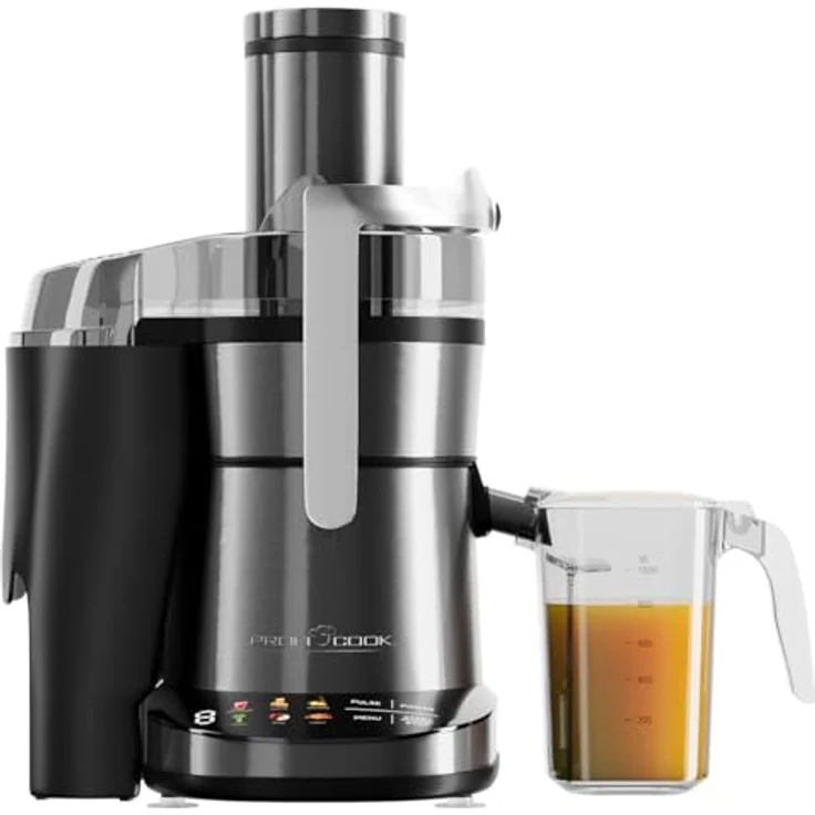 ProfiCook PC-AE 1326, Entsafter mit 1000W Motor, leicht zu reinigen, feines Mikrosieb, Edelstahlgehäuse – Bild 8