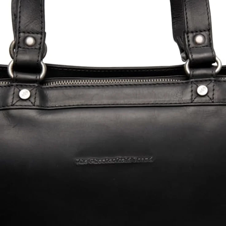 The Chesterfield Brand Manly Schultertasche, 100% Leder mit Laptopfach, schwarz, 40 cm x 11 cm x 30 cm – Bild 3