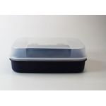 Tupperware Naschkätzchen 2,5 L dunkelblau Vorratsdose mit transparenter Haube