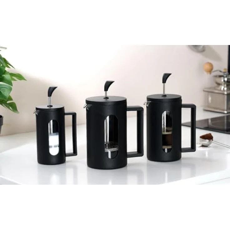 Ritzenhoff & Breker Adana Kaffeebereiter, 800 ml, French Press aus Borosilikatglas und Edelstahl, Manuelle Kaffeezubereitung, Schwarz – Bild 2