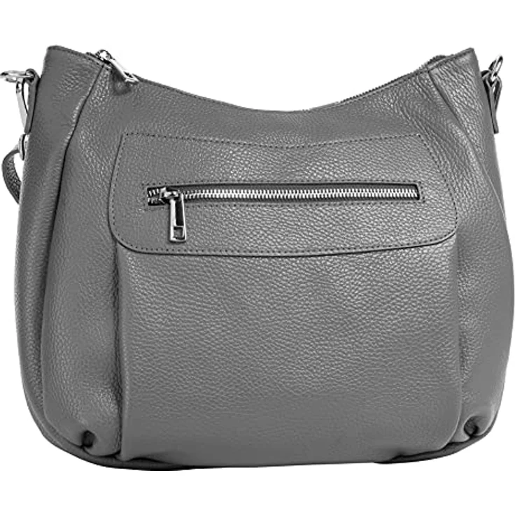 Samantha Look Umhängetasche, Damen Leder, echt Leder, Made in Italy, matt, schwarz – Bild 3