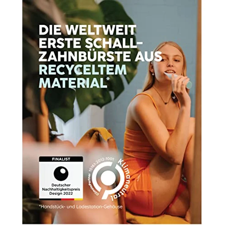 happybrush Elektrische Schall-Zahnbürste Eco VIBE 3 - Nachhaltige Zahnbürste mit 6 Wochen Power-Akku - Schwarz – Bild 4