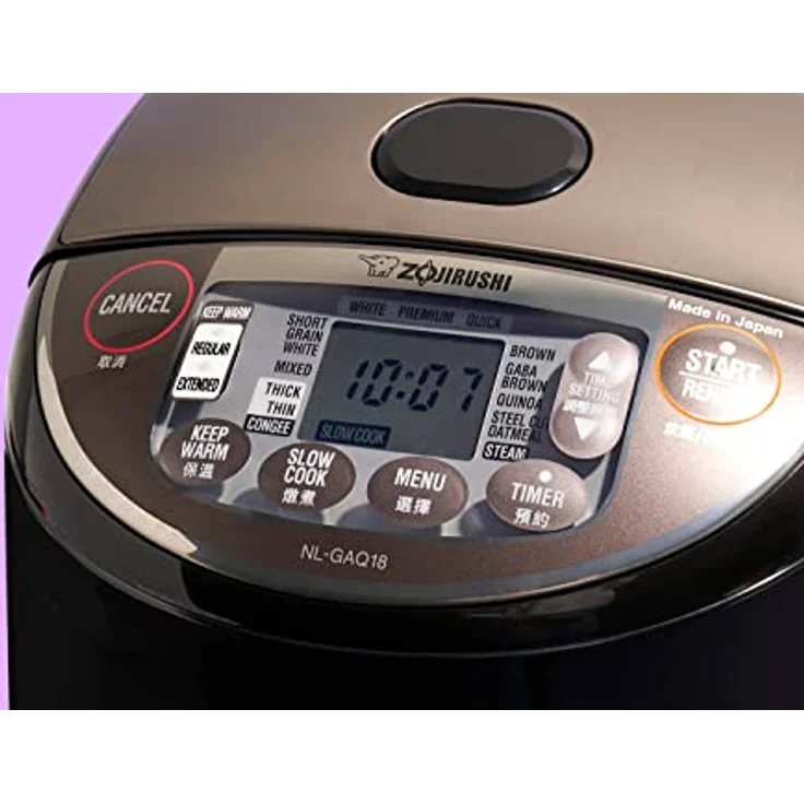 ZOJIRUSHI Premium Reiskocher NL-GAQ18 – 1,8 Liter (10 cups) – mit Warmhaltefunktion – inkl. Messbecher, Reislöffel und Dämpfeinsatz - Mit europäischem Netzkabel – Bild 3