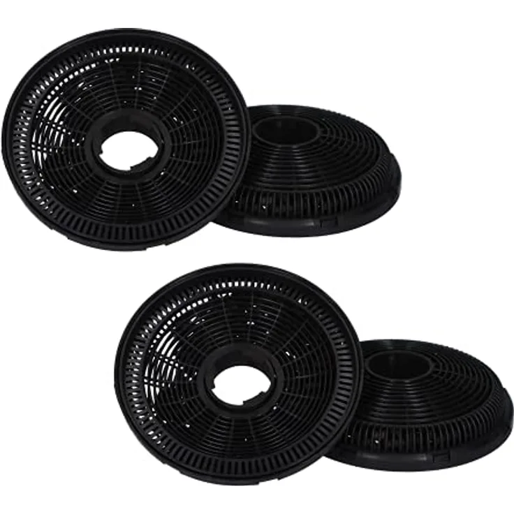 Wiggo Aktivkohlefilter Dunstabzugshaube 4 Stück I Ersatz Kohlefilter für 50/60cm I Dunstabzug-Filter säubert Luft von Dampf, Fett & unangenehmen Gerüchen I Abzugshaube-Umluft-Kohlefilter