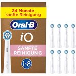 Oral-B iO Sanfte Reinigung, Original Aufsteckbürsten, geeignet für empfindliches Zahnfleisch, Weiß, 8 Stück
