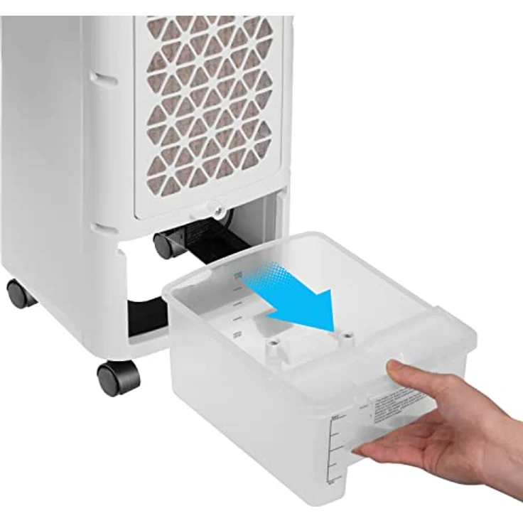 Monzana Luftkühler 4in1 mobil 60W 330m³-h Oszillation 3,5L inkl. 4 Kühlakkus 3,5L Ventilator Luftbefeuchter Ionisator Aircooler – Bild 4