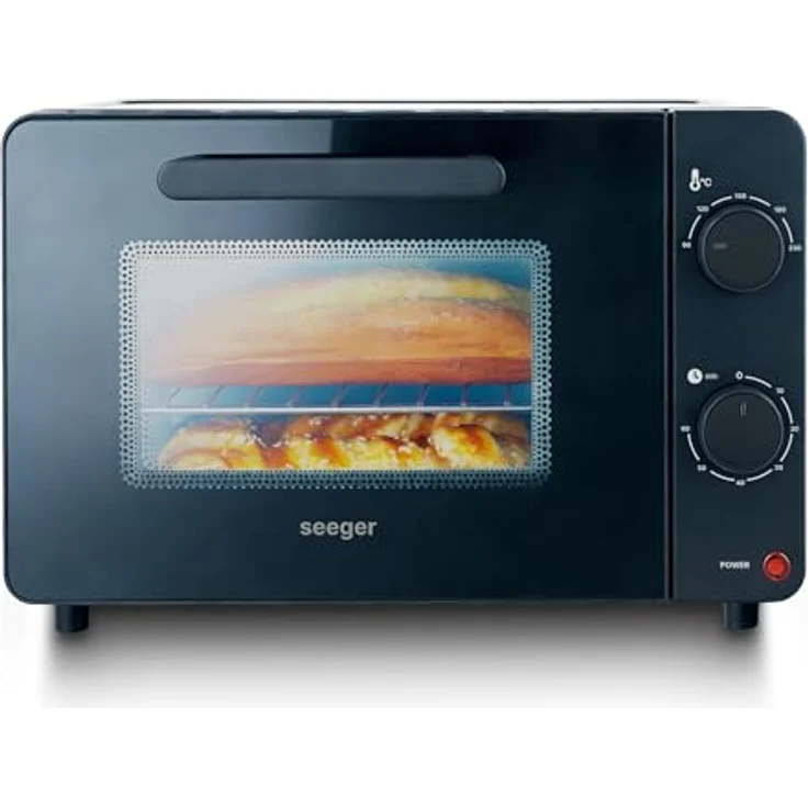 Seeger Mini-Backofen SGR1900BK, 10 Liter mit Timer & Temperaturregelung 90-230°C, PFAS-frei, Schwarz – Bild 2