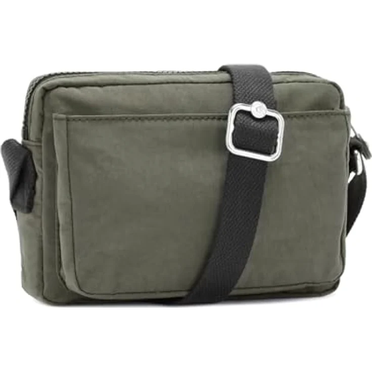 KIPLING Umhängetasche Basic Abanu Crossbody S, grüne Umhängetasche mit vielen Zipperfächern, 20 cm x 13 cm x 4 cm, verstellbarer Schulterriemen – Bild 4