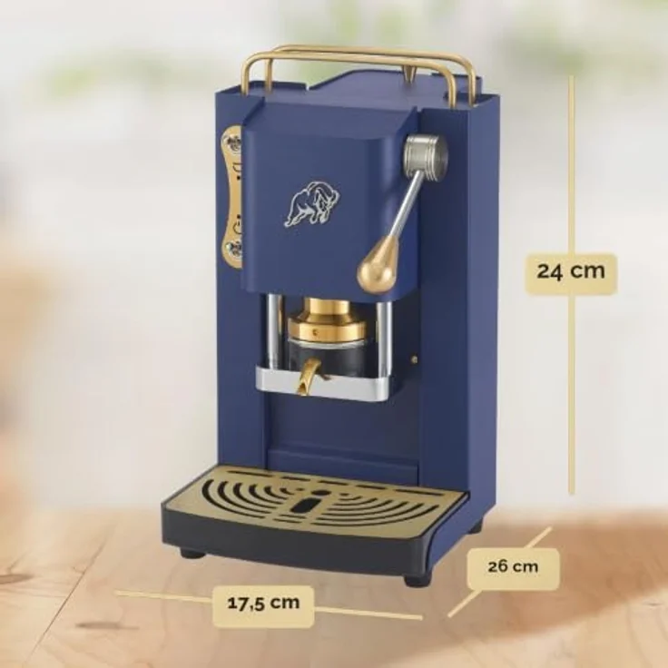 Faber Pro Essential Messing ESE Pad Espressomaschine, navy blue mit Wassertank aus Glas und magnetisch abnehmbarer Brühgruppe – Bild 7
