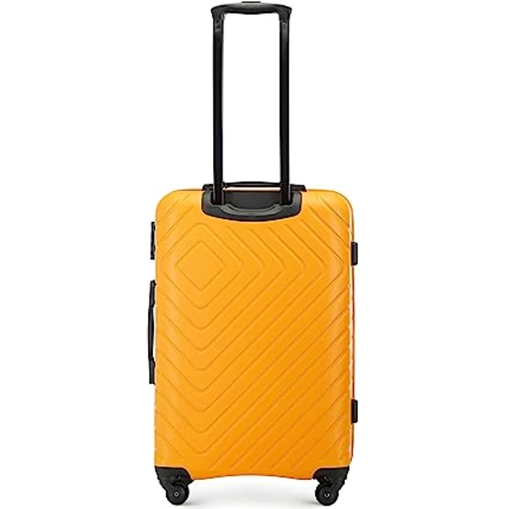 WITTCHEN Cube line Mittelgroßer Koffer ABS Mit Geometrischer Prägung 4 Lenkrollen Teleskopgriff Kombinationsschloss Größe M Orange – Bild 4