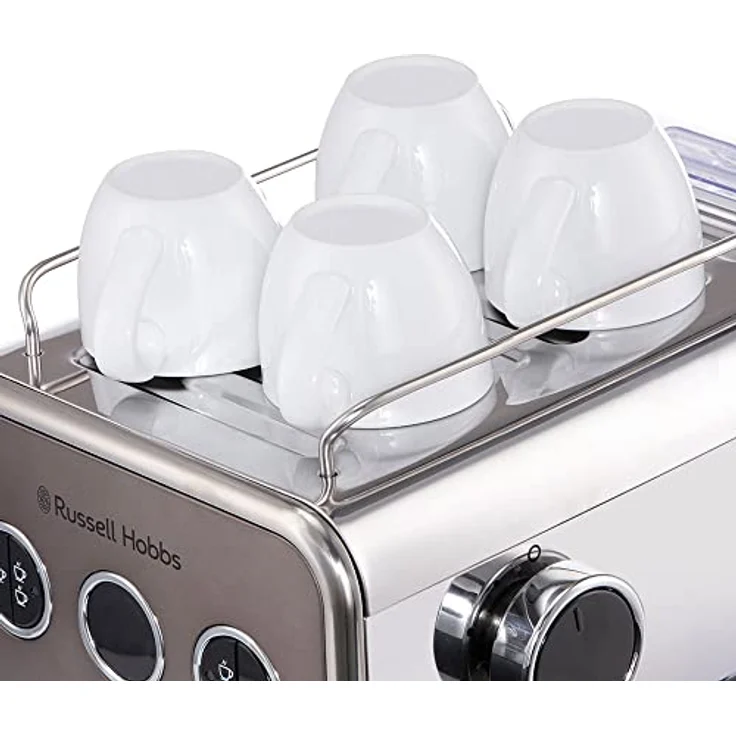 Russell Hobbs Espressomaschine [Siebträgermaschine] Distinction Edelstahl Titanium (15 Bar, Einsatz 1&2 Tassen, ESE Pads, autom.Dosieren & man.Option, Dampfdüse f Heißwasser & Milchschaum) 26452-56 – Bild 5