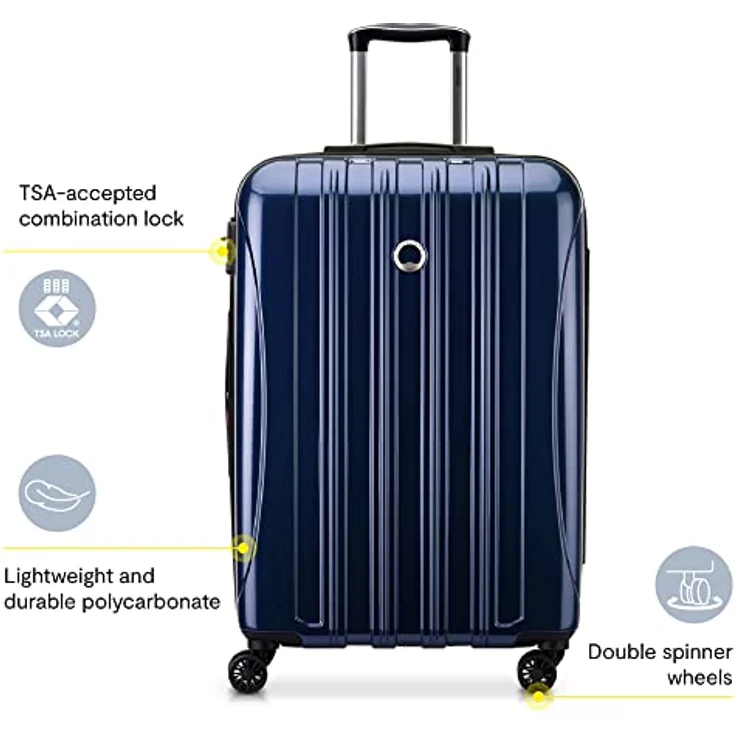 Delsey Paris Helium Aero Hardside erweiterbares Gepäck mit Spinnrollen, Gebürstete Anthrazit, Checked-Large 29 Inch, Helium Aero Hardside erweiterbares Gepäck mit Spinner-Rädern. – Bild 2