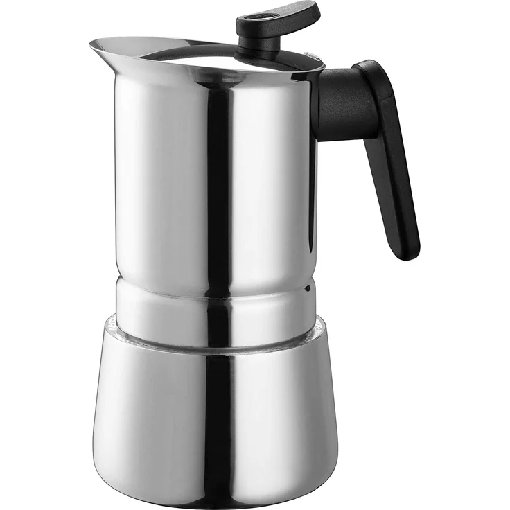 Pedrini Steelmoka - Espressokocher aus Edelstahl 6 Tassen Espressokocher aus Edelstahl für die Herdplatte, auch Induktion – Bild 1