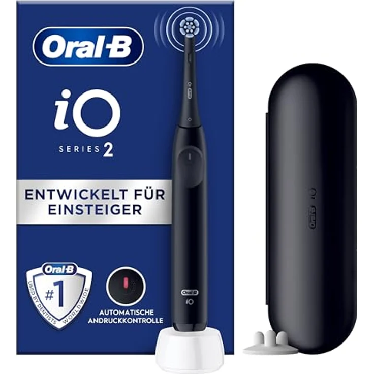 Oral-B iO Series 2 Elektrische Zahnbürste, 3 Putzmodi, Magnet-Technologie, Night Black – Bild 1