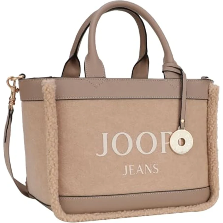 JOOP! Calduccio Yvette Shopper, Handtasche aus Filz mit Kunstleder- und Teddyfell-Details, Farbe Nude, 45 x 20 x 28 cm – Bild 2