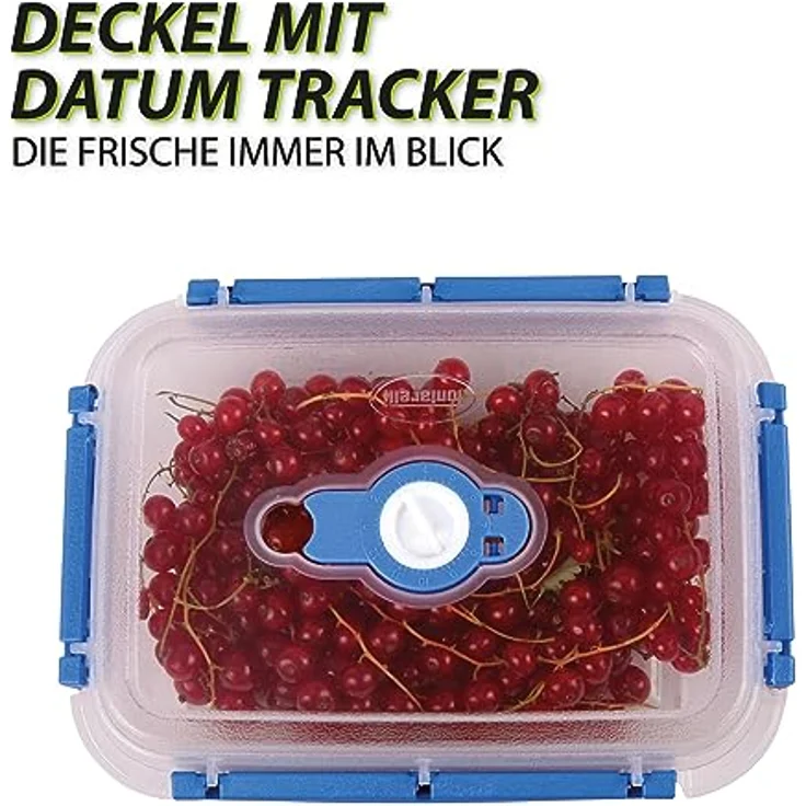 Tontarelli Vorratsdose für Lebensmittel (2000 ml) - Blau - Frischhaltedosen Brotdose, BPA-Frei luftdicht – Bild 7