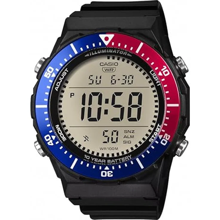 Casio Digitale Sportuhr AE-1700H-1A2VEF, wasserdicht bis 10 bar, mit LED-Hintergrundbeleuchtung, Stoppuhr und 10 Jahren Batterielebensdauer, Schwarz – Bild 1