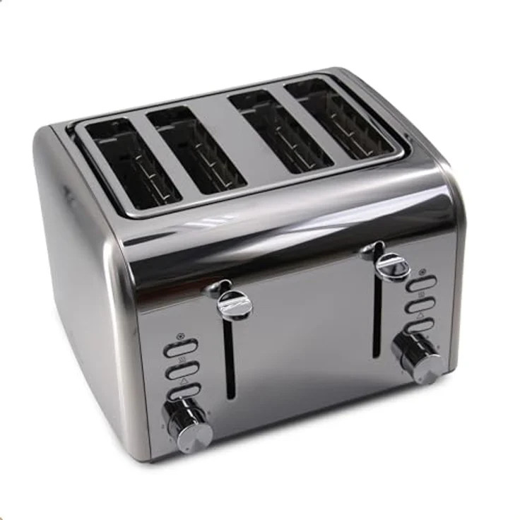 LITTLE BALANCE 8698 Toaster, 4 XXL-Schlitze, 2-in-1 mit Grill- und Aufwärmfunktion, Edelstahldesign – Bild 1