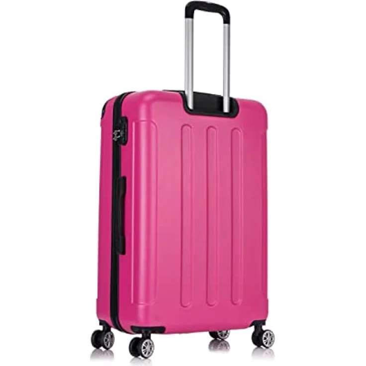 Flexot® F-2045 Koffer, Hartschale & 3tlg Kofferset (Rose) Zwillingsrollen Trolleys, leicht & elastisch – Bild 4