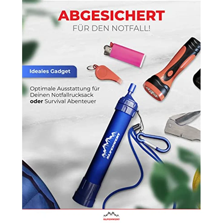 Alpenwert Wasserfilter Outdoor Doppelpack - 4000 Liter - 99,99% Keime/Bakterien ab - Trinkwasseraufbereitung – Bild 5