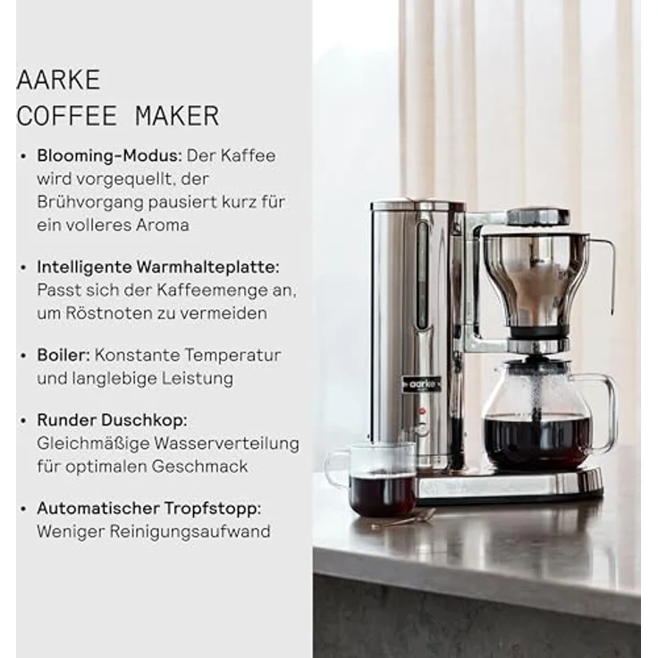 Aarke Coffee Maker, Filterkaffeemaschine von Aarke, Stainless Steel  – Bild 5