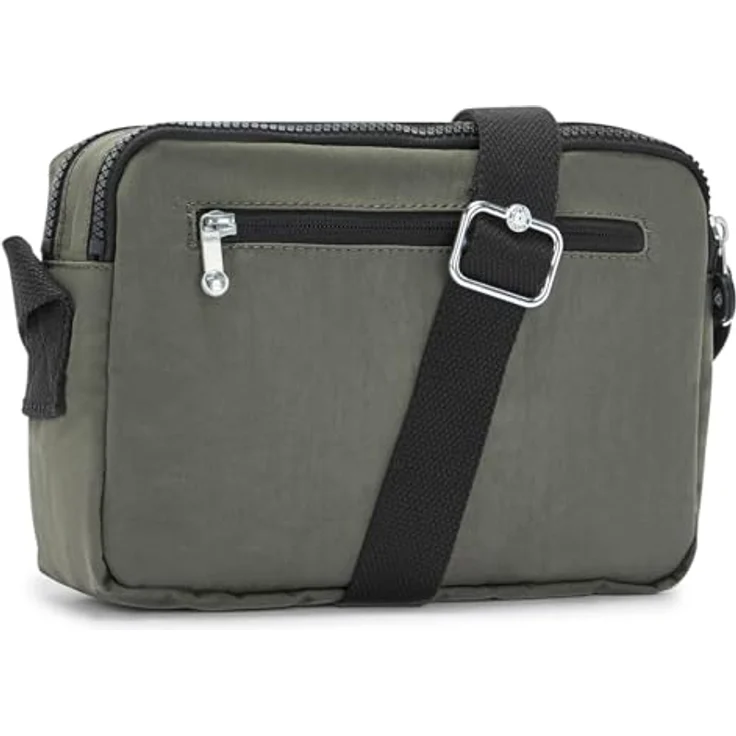 Kipling Basic Abanu M Umhängetasche, 24 cm, grüne Schultertasche aus robustem Material mit verstellbarem Schultergurt und mehreren Seitenfächern – Bild 3