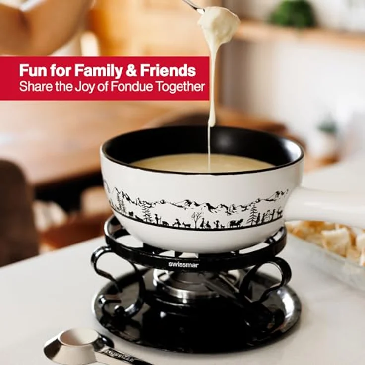 Heidi 9er Set Fondue, Käsefondue, Gabeln, Eintopf, Keramiktopf, Keramikfondue – Bild 7