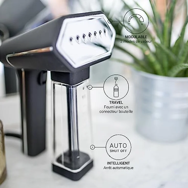 SteamOne - Tragbarer Steamer & Dampfglätter SN250MG Victor mit 2000W, 30g/min - Dampfbügler mit 8min Autonomie, 140ml Tank, in 40s Bereit - Antibakterielle Dampfbürste… – Bild 4