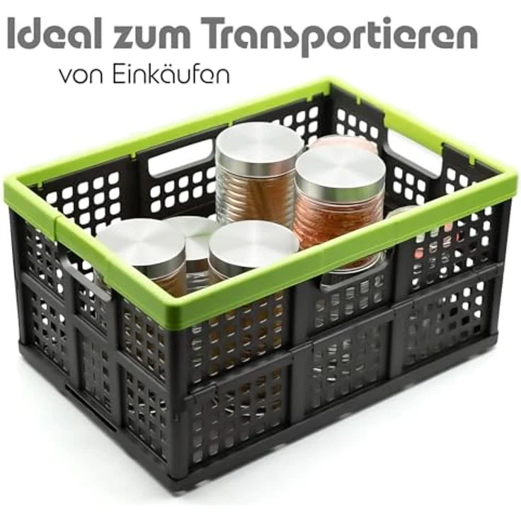 BigDean Klappbox faltbar, stabiler Klappkorb aus robustem Kunststoff in Anthrazit – ideal für Einkäufe und Transport, Made in Germany (2er Set): Tests, Infos & Preisvergleich