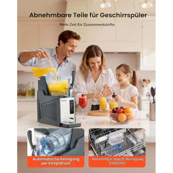 VEVOR Slush Maschine 4 L, Elektrische Margarita-Maschine mit 350 W und Selbstreinigungsfunktion für Frozen Margaritas, Frappés und Milchshakes – Bild 5